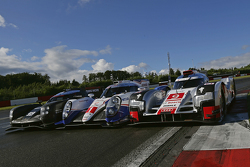 Porsche Team 919 Hybrid, Toyota Racing TS040 Hybrid, Audi Sport Team Joest R18 e-tron quattro