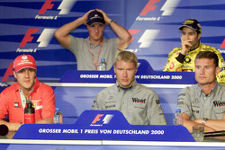 Thursday press conference: Michael Schumacher, Ferrari and Ralf Schumacher, BMW Williams and Mika Hakkinen, McLaren and Heinz Harald Frentzen, Jordan, and David Coulthard, McLaren