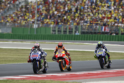 Jorge Lorenzo, Yamaha Factory Racing and Marc Marquez, Repsol Honda Team and Valentino Rossi, Yamaha Factory Racing