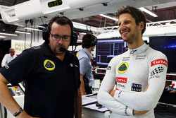 Romain Grosjean, Lotus F1 Team met ingenieur Julien Simon-Chautemps