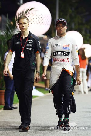 Sergio Pérez, Sahara Force India F1 con Will Hings, Sahara Force India F1 jefe de prensa