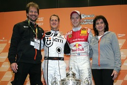 Fredrik Johnsson, Michael Schumacher, Siegr des Race of Champions Mattias Ekström; Michelle Mouton