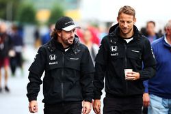 Fernando Alonso, McLaren with team mate Jenson Button, McLaren