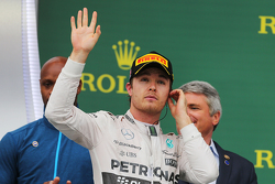 Podium: Nico Rosberg, Mercedes AMG F1 celebrates his second position on the podium