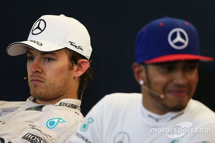 Nico Rosberg y Lewis Hamilton en el GP de Estados Unidos 2015