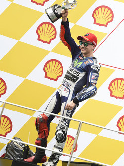 Podio: secondo Jorge Lorenzo, Yamaha Factory Racing