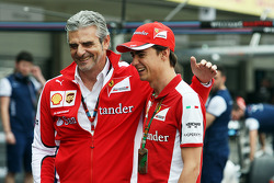 Maurizio Arrivabene, Ferrari Team Principal with Esteban Gutierrez, Ferrari Test and Reserve Driver