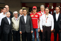 Jean Todt, Presidente FIA; Bernie Ecclestone; Enrique Pena Nieto, Presidente Messicano; Esteban Guti