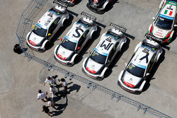 Citroën World Touring Car team cars of Yvan Muller, Sébastien Loeb, Ma Qing Hua, Jose Maria Lopez