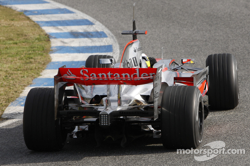 Pedro de la Rosa tests the new McLaren Mercedes MP4-23