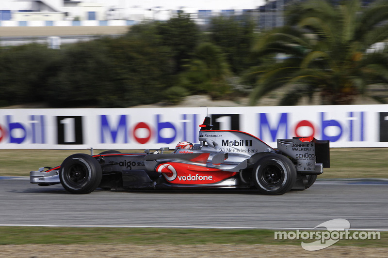 Heikki Kovalainen tests the new McLaren Mercedes MP4-23