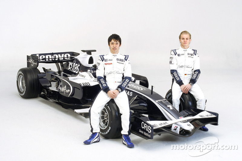 Kazuki Nakajima and Nico Rosberg with the new Williams FW30