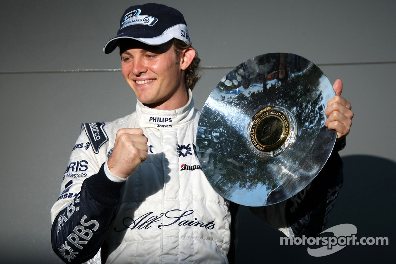 Nico Rosberg, WilliamsF1 Team, celebrates third place