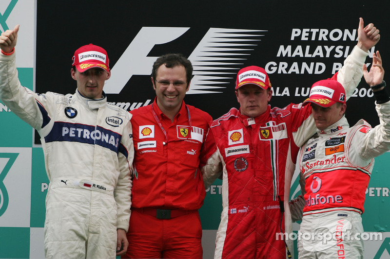 2008 1. Kimi Raikkonen, 2. Robert Kubica , 3.Heikki Kovalainen