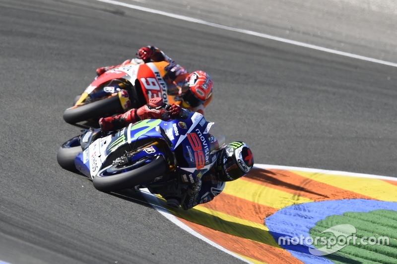 Jorge Lorenzo, Yamaha Factory Racing; Marc Marquez, Repsol Honda Team