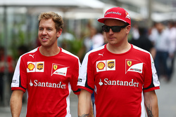 Sebastian Vettel, Ferrari com Kimi Raikkonen, Ferrari