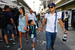 Felipe Massa, Williams with his wife Rafaela Bassi, and son Felipinho Massa