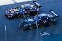 #2 Abu Dhabi Racing Black Falcon Mercedes AMG GT3: Khaled Al Qubaisi, Hubert Haupt, Jeroen Bleekemolen, Maro Engel, Indy Dontje and #16 Black Falcon Mercedes SLS AMG GT3: Adam Christodoulou, Oliver Webb, Patrick Assenheimer, Oliver Morley, Frank Montecalvo