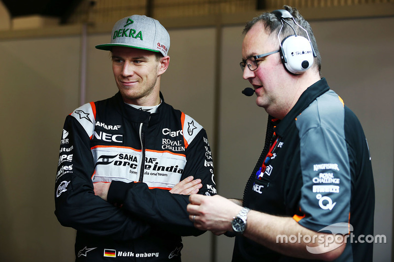Nico Hülkenberg, Sahara Force India F1 mit Tom McCullough, Sahara Force India F1 Team Chiefingenieur
