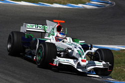 Jenson Button, Honda Racing F1 Team, RA108, ve yeni köpek balığı kanatlı motor kapağı