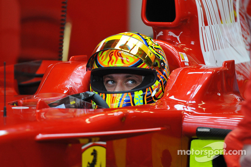 Valentino Rossi in the Ferrari F2008