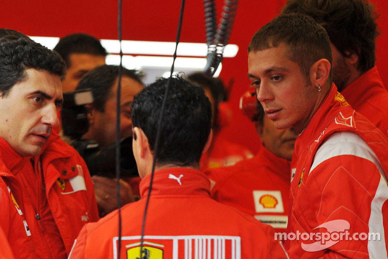 Valentino Rossi tes Ferrari F2008 di Mugello pada 2008