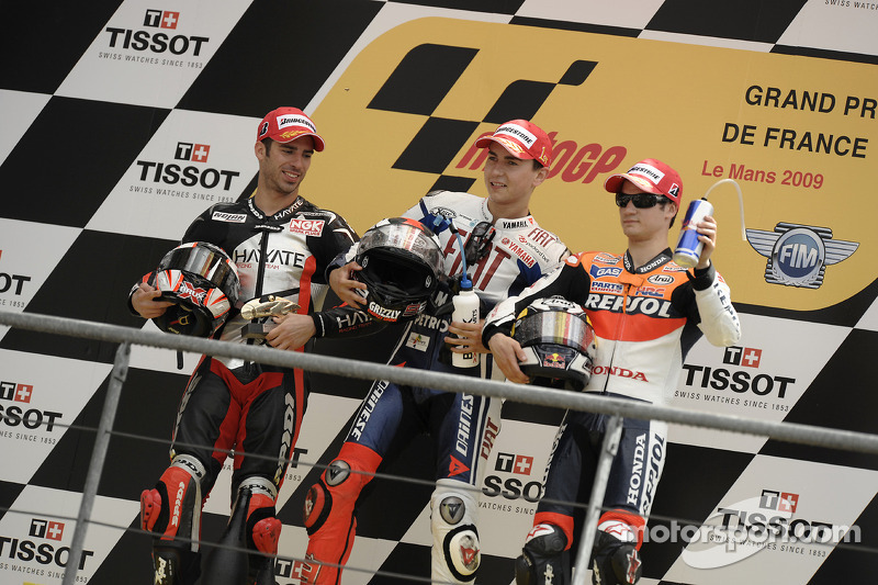 2009 : 1. Jorge Lorenzo, 2. Marco Melandri, 3. Dani Pedrosa