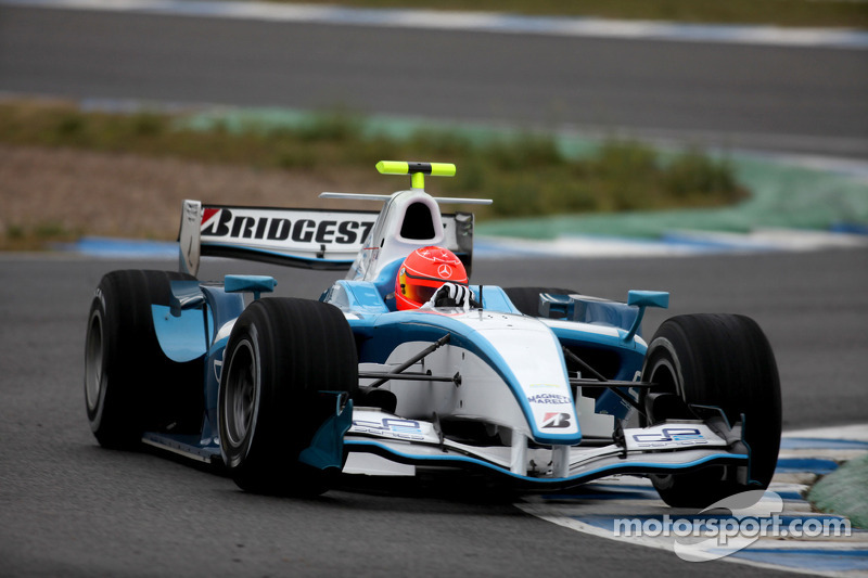 Michael Schumacher tests a GP2 car