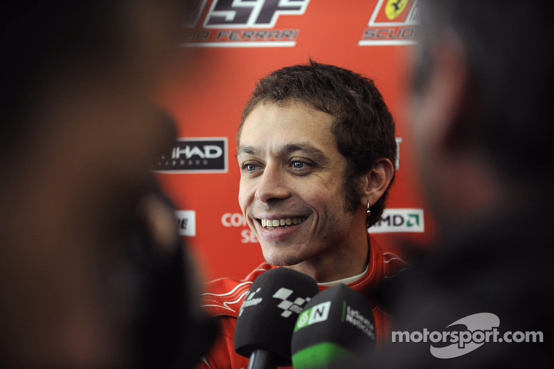 Valentino Rossi tests Ferrari F2008 at Barcelona in 2010